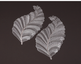 Set of 6 Elegant Lace Leaf Table Mats - Silver